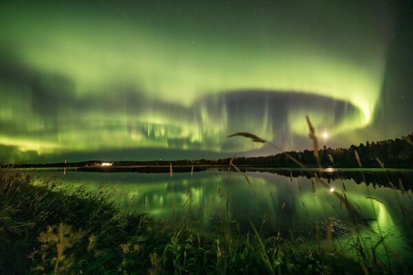 Северное сияние в небе над Рованиеми, Финляндия - Sputnik Южная Осетия