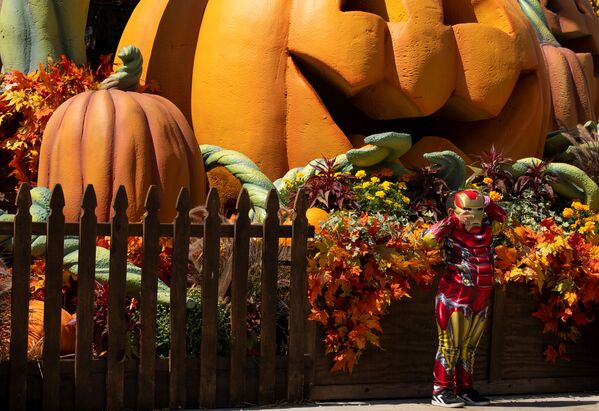 Мальчик в тематическом парке в честь Хэллоуина в Калифорнии  - Sputnik Южная Осетия