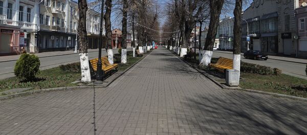 Пустая улица Мира в центре Владикавказа Пустая улица Мира в центре Владикавказа - Sputnik Южная Осетия