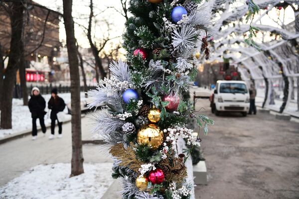 Новогодние украшения на Тверском бульваре в Москве - Sputnik Южная Осетия
