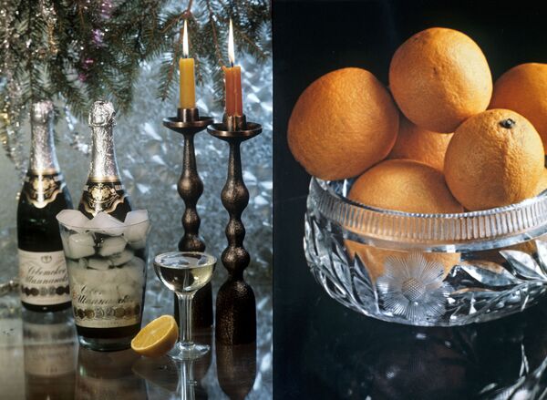 Встреча Нового года в 1970-е с шампанским и апельсины - Sputnik Южная Осетия