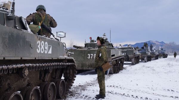 Мотострелки ЮВО на марше в Южной Осетии - Sputnik Южная Осетия