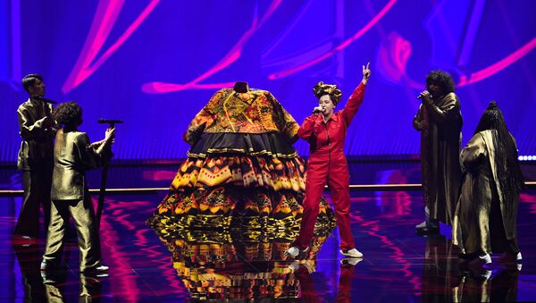 Певица Манижа (Россия) выступает на репетиции первого полуфинала конкурса песни Евровидение-2021 в Роттердаме.  - Sputnik Южная Осетия