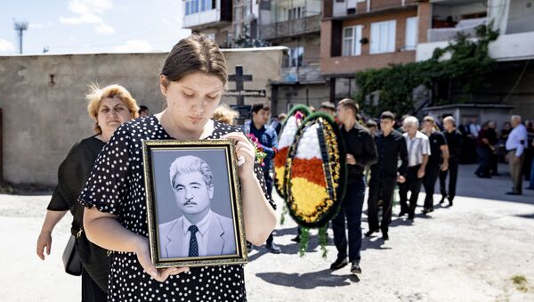 Похороны Анисима Дзаттиаты - Sputnik Южная Осетия