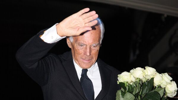  Дизайнер Джорджио Армани в ГУМе после показа коллекции Emporio Armani Осень-зима 2009/10. - Sputnik Южная Осетия