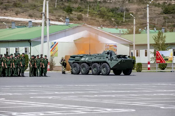 Военно-техническая выставка в рамках форума Армия-2021 на 4-й российской военной базе в Цхинвале