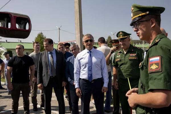 Военно-техническая выставка в рамках форума Армия-2021 на 4-й российской военной базе в Цхинвале