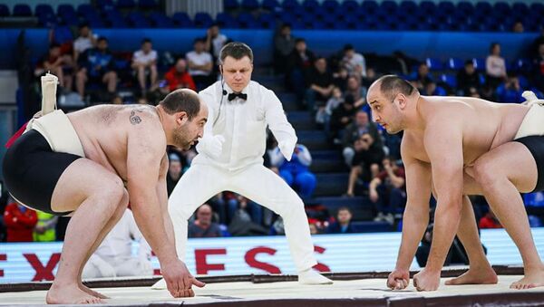 В осетинском финале на Кубке Европы по сумо победу праздновал Заур Караев - Sputnik Южная Осетия
