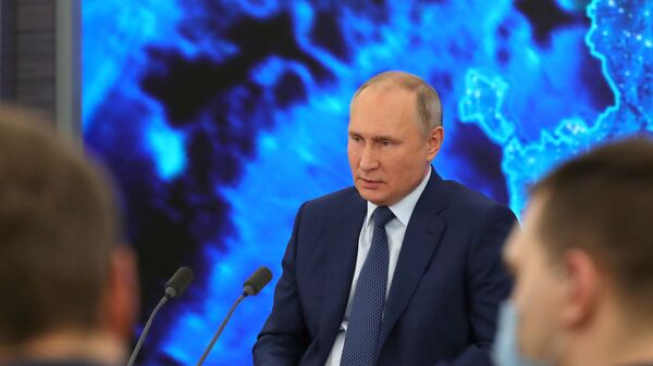Ежегодная пресс-конференция президента РФ Владимира Путина. Архивное фото - Sputnik Южная Осетия