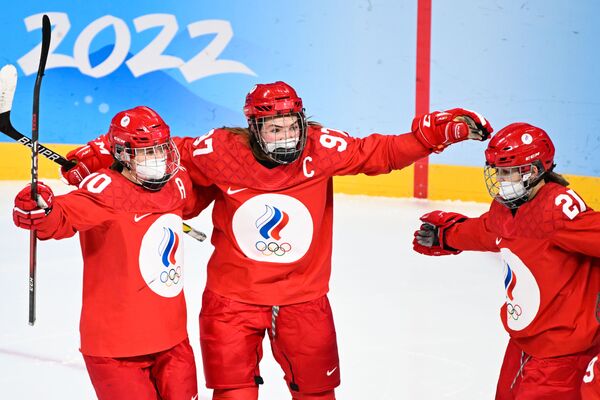 Российские спортсменки в матче группового этапа по хоккею среди женщин между сборными командами ОКР и Канады на XXIV зимних Олимпийских играх в Пекине - Sputnik Южная Осетия