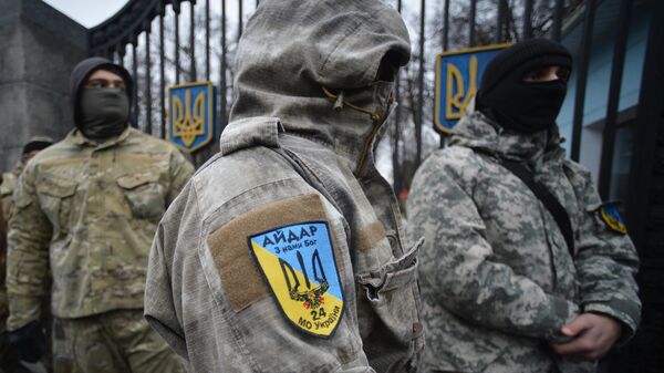 Митинг батальона Айдар у Минобороны Украины - Sputnik Южная Осетия