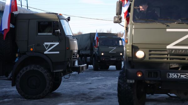 Отправление колонны с гуманитарной помощью для жителей Донбасса - Sputnik Южная Осетия