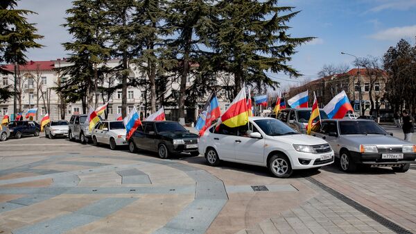 Автопробег в поддержку военных, участвующих в спецоперации на Украине - Sputnik Южная Осетия