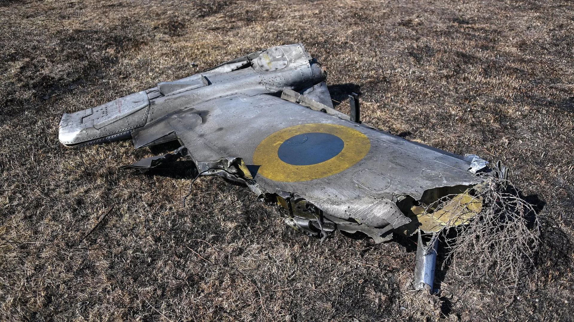 Сбитый украинский штурмовик Су-25 в Херсонской области