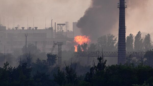 Пожар на заводе Азот в Северодонецке - Sputnik Южная Осетия