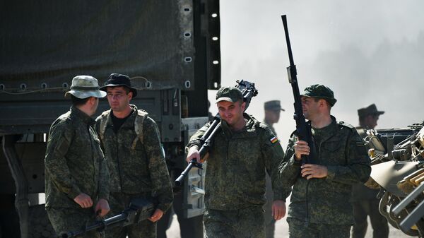 Военнослужащие команды Южной Осетии на военном полигоне Алабино - Sputnik Южная Осетия