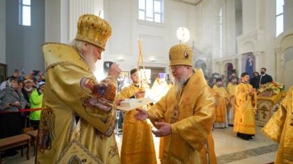 Патриарх Московский и всея Руси Кирилл возвел в новый сан епископа Владикавказского и Аланского Герасима  - Sputnik Южная Осетия