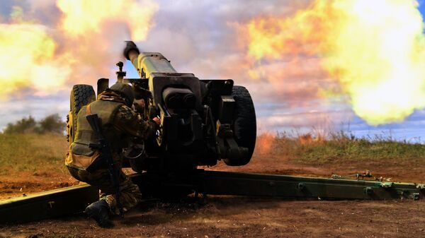 Работа артиллерийского расчета ЧВК Вагнер под Бахмутом в ДНР - Sputnik Южная Осетия