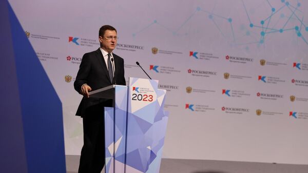 Вице-премьер РФ Александр Новак выступает на открытии Кавказской инвестиционной выставки в Минводах  - Sputnik Южная Осетия