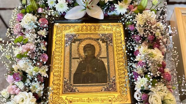 Икона Пресвятой Богородицы Умягчение злых сердец в храме Святой Троицы в Цхинвале - Sputnik Южная Осетия