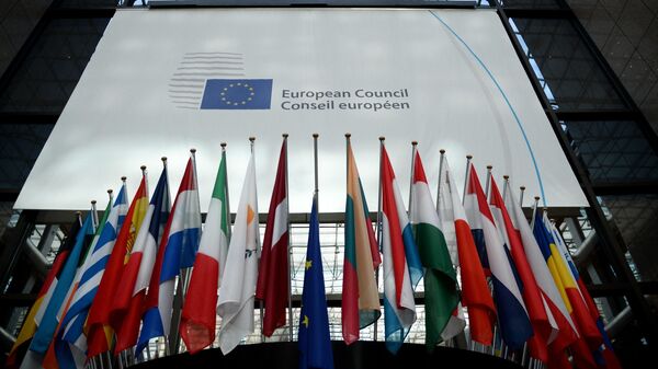 Флаги-участниц Совета Европы в Брюсселе. Архивное фото  - Sputnik Южная Осетия