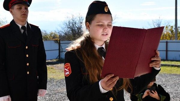 Учащиеся Кадетской школы Минобороны РЮО приносят клятву кадета  - Sputnik Южная Осетия