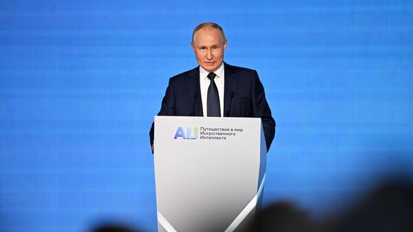 Президент РФ Владимир Путин выступает на конференции по искусственному интеллекту AI Journey - Sputnik Южная Осетия
