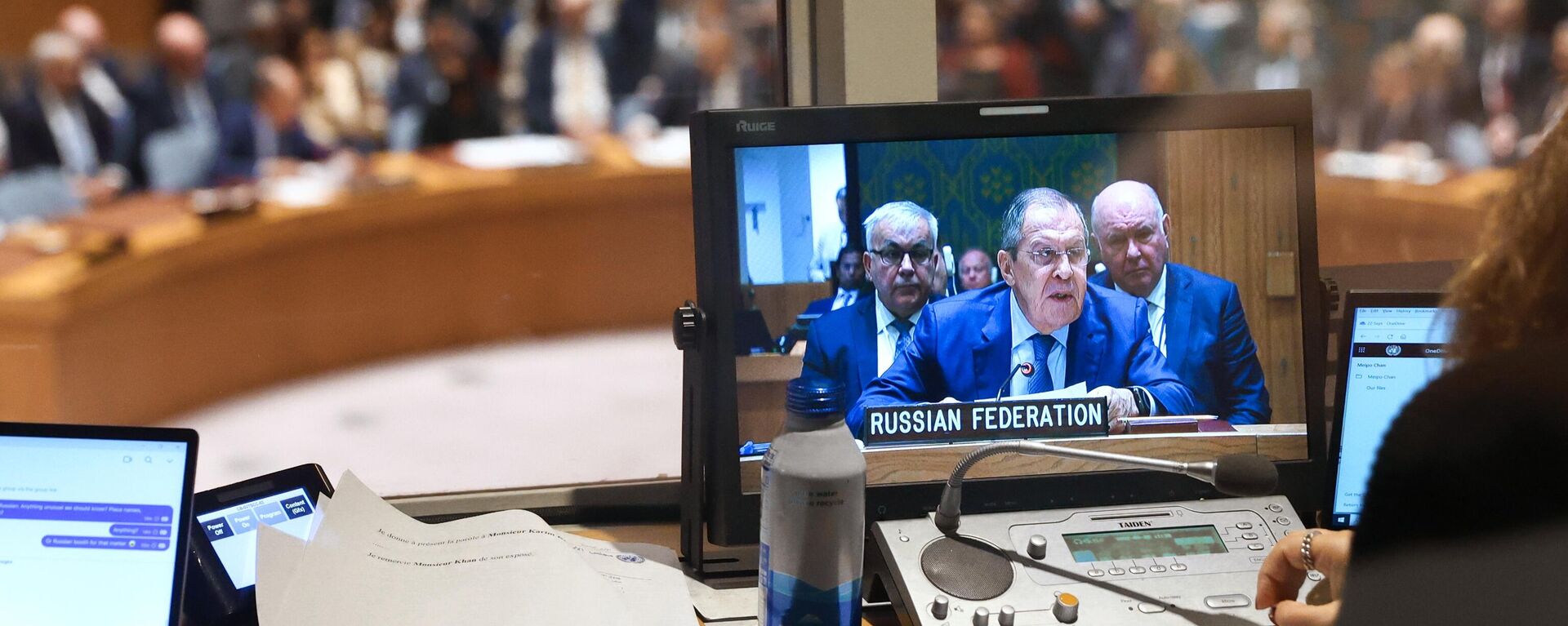 Глава МИД РФ Сергей Лавров выступает на заседании Совета безопасности ООН в Нью-Йорке. Архивное фото  - Sputnik Южная Осетия, 1920, 28.11.2023