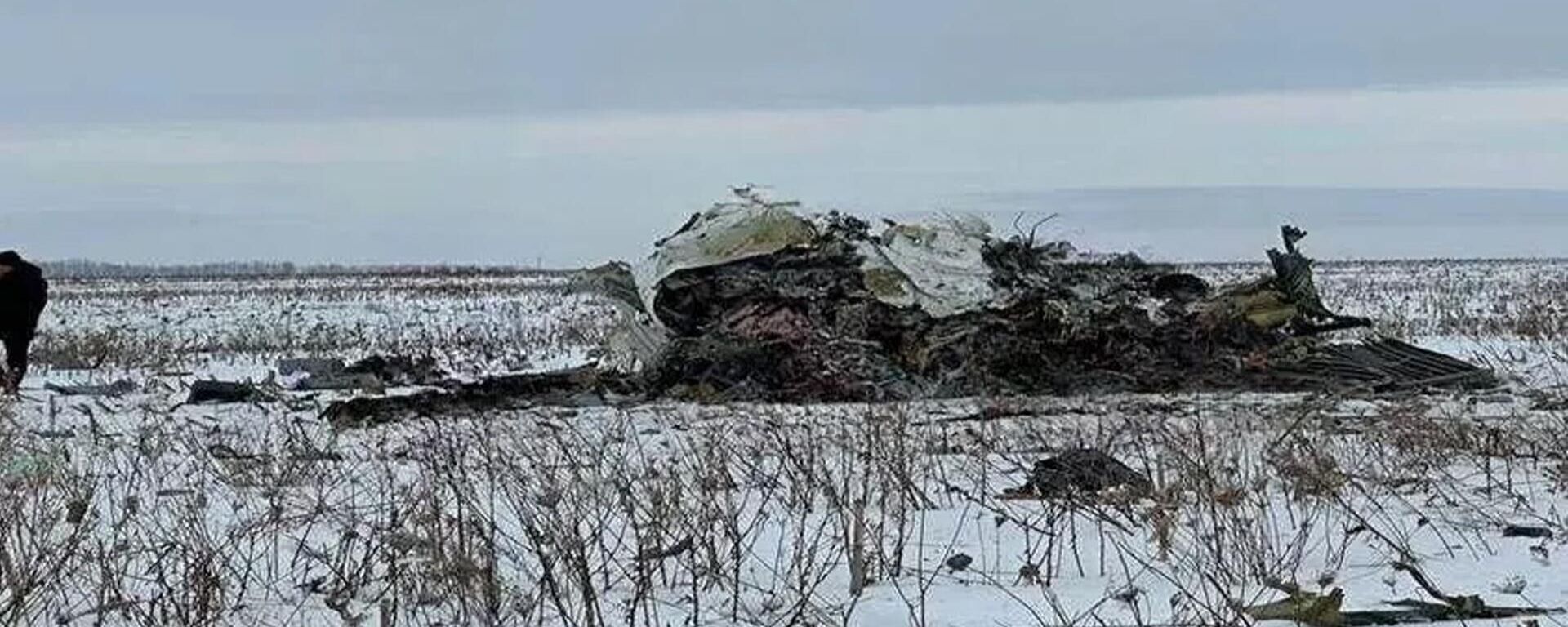 Место падения самолета Ил-76 в Белгородской области - Sputnik Южная Осетия, 1920, 24.01.2024
