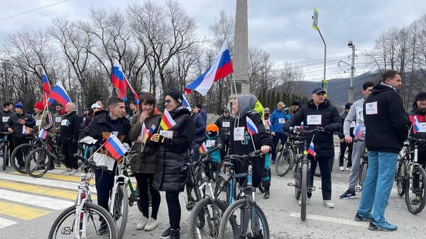 Велопробег Вместе мы сила – голосуем за Россию! во Владикавказе - Sputnik Южная Осетия