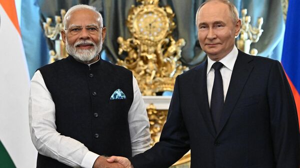 Президент РФ Владимир Путин и премьер-министр Индии Нарендра Моди - Sputnik Южная Осетия