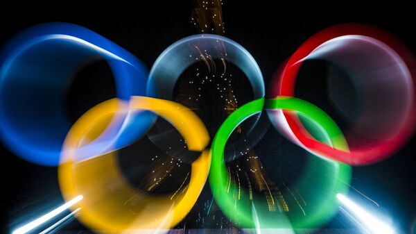 Олимпийские кольца на площади Трокадеро в Париже. Архивное фото  - Sputnik Южная Осетия
