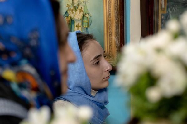 Пасхальная служба в храме Рождества Пресвятой Богородицы Пасхальная служба в храме Рождества Пресвятой Богородицы - Sputnik Южная Осетия