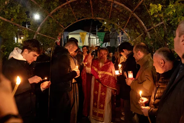 Пасхальная служба в храме Рождества Пресвятой Богородицы Пасхальная служба в храме Рождества Пресвятой Богородицы - Sputnik Южная Осетия