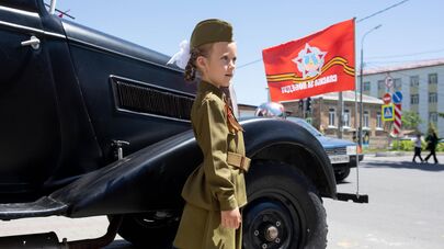 Автомотовелопробег в Цхинвале в День Победы