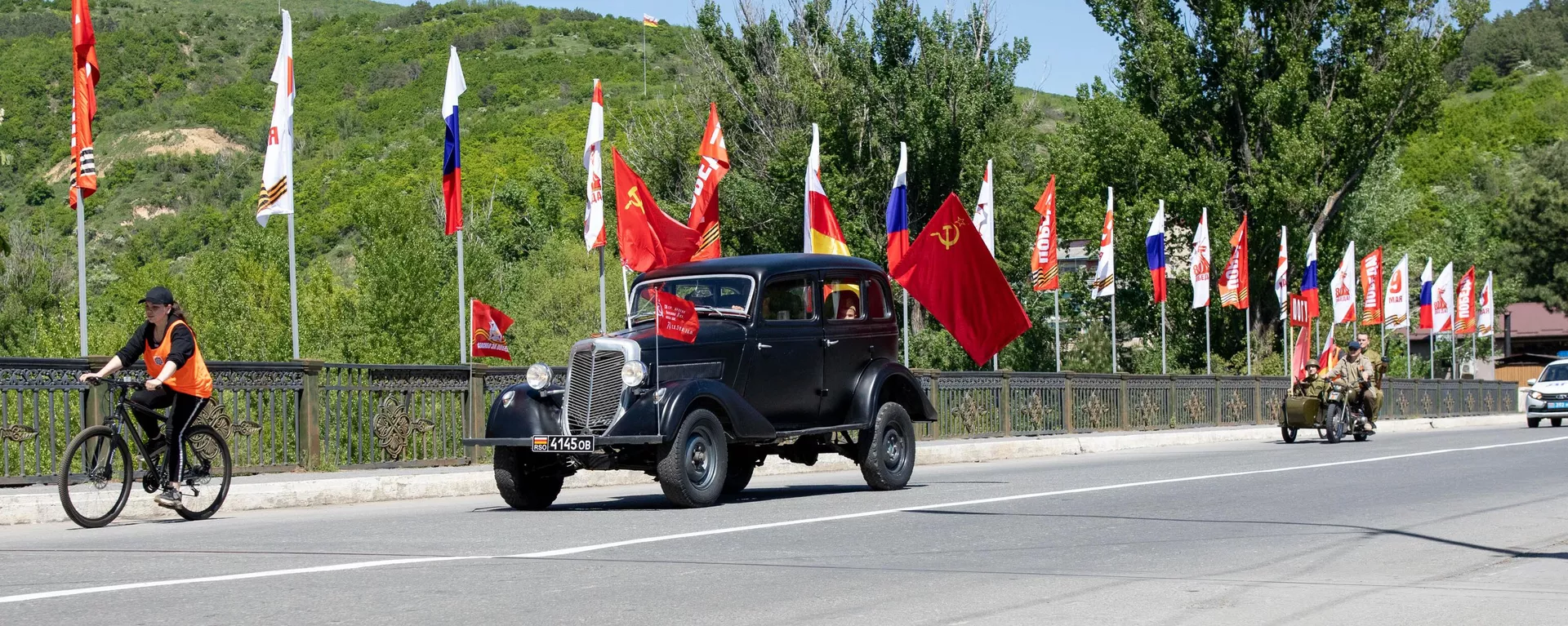 Автомотовелопробег в Цхинвале в День Победы - Sputnik Южная Осетия, 1920, 09.05.2025