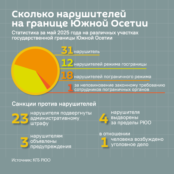 Статистика за май 2025 года на различных участках государственной границы Южной Осетии - Sputnik Южная Осетия