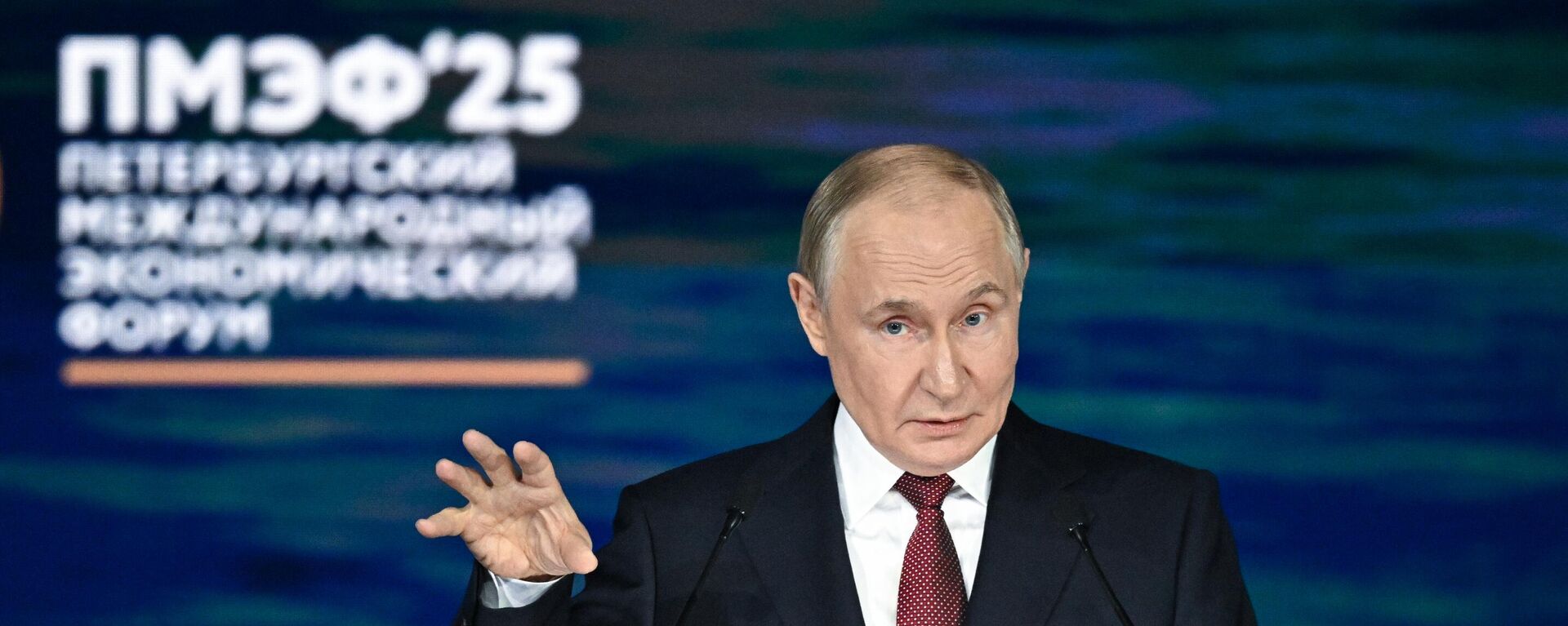 Президент РФ Владимир Путин на пленарном заседании ПМЭФ-2025 - Sputnik Южная Осетия, 1920, 21.06.2025