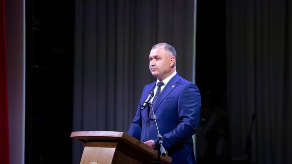 Президент РЮО Алан Гаглоев выступает на торжественном собрании, посвященном признанию республики Россией  - Sputnik Южная Осетия