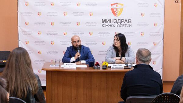 Пресс-конференция в Минздраве РЮО - Sputnik Южная Осетия
