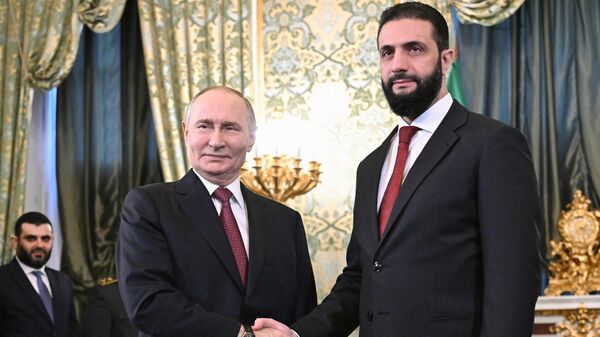 Встреча президента Владимира Путина и президента Сирии Ахмеда аш-Шараа - Sputnik Южная Осетия