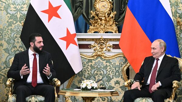 Встреча президента Владимира Путина и президента Сирии Ахмеда аш-Шараа - Sputnik Южная Осетия