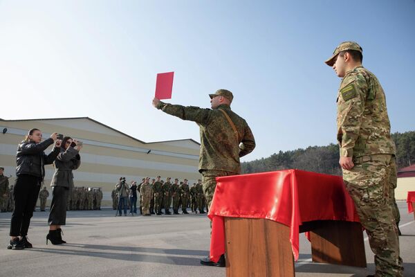 Церемония приведения к военной присяге новобранцев в Южной Осетии - Sputnik Южная Осетия