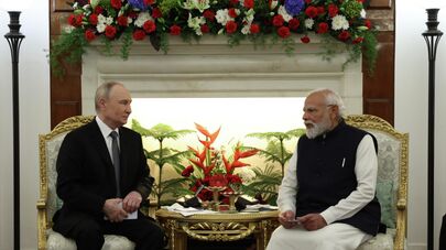 Президент России Владимир Путин и премьер-министр Индии Нарендра Моди