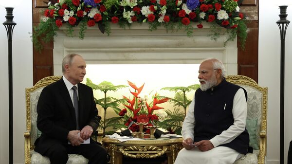 Президент России Владимир Путин и премьер-министр Индии Нарендра Моди - Sputnik Южная Осетия