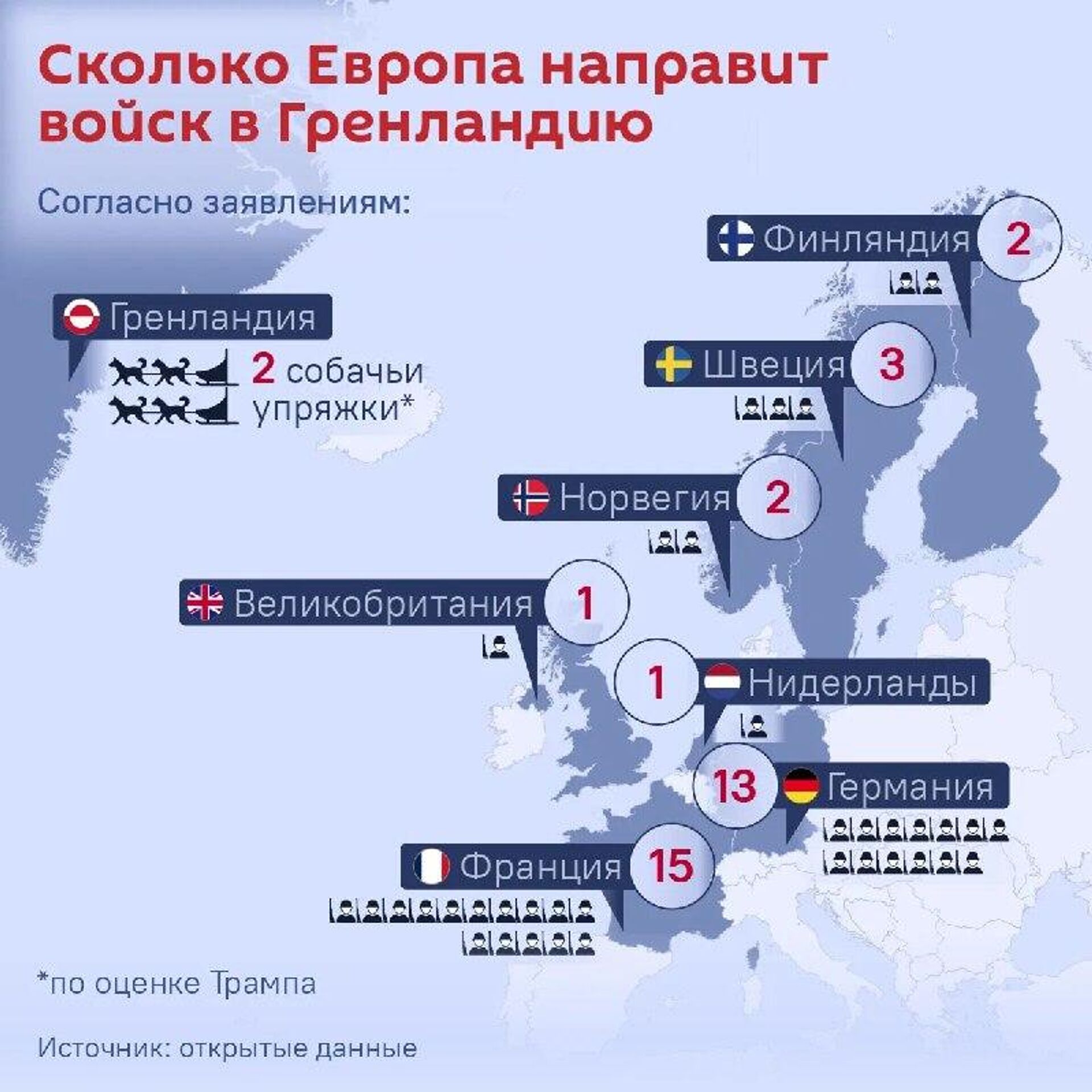 Непобедимая армада спешит на спасение Гренландии: @SputnikLive выяснил, сколько своих военных страны НАТО решились отправить на защиту острова от РФ и КНР от США - Sputnik Южная Осетия, 1920, 16.01.2026