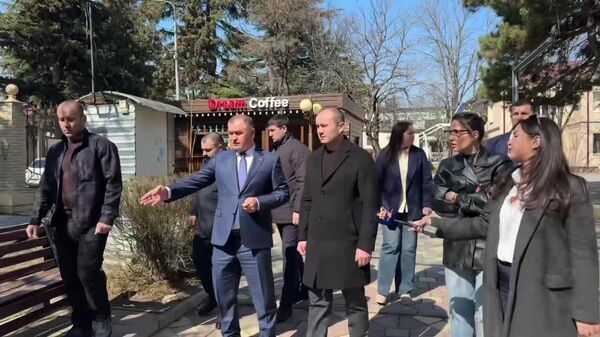 Президент Алан Гаглоев дал ряд поручений по благоустройству Пионерского парка в Цхинвале - Sputnik Хуссар Ирыстон