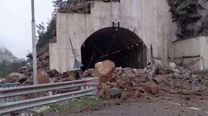 Обрушение скальных пород в районе населенного пункта Мизур