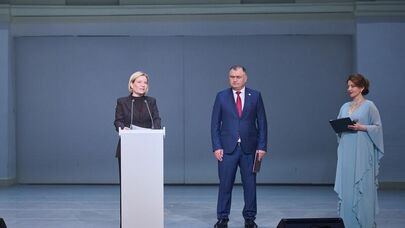 Президент Алан Гаглоев на торжественной церемонии открытия Дней культуры Южной Осетии в России