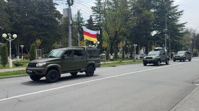 Автопробег в Цхинвале ко Дню Победы